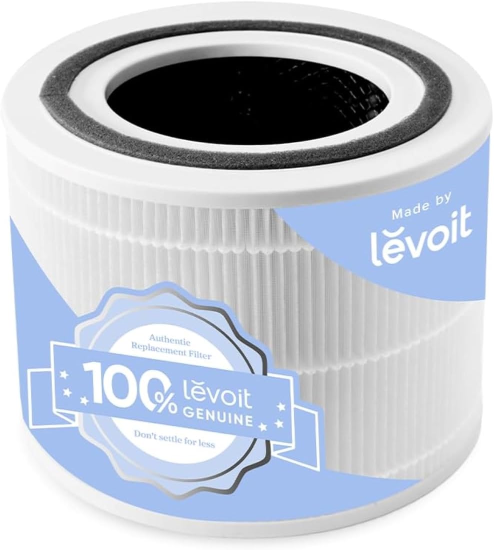 Filtro de repuesto original para purificador de aire Levoit Core 300-P, filtro Core300S-P, AHAM VERIFIDE, compatible con modo de suspensión HEPA, carbón activado de alta eficiencia, elimina el olor a humo y los alérgenos, Core 300-RF, 1 unidad.