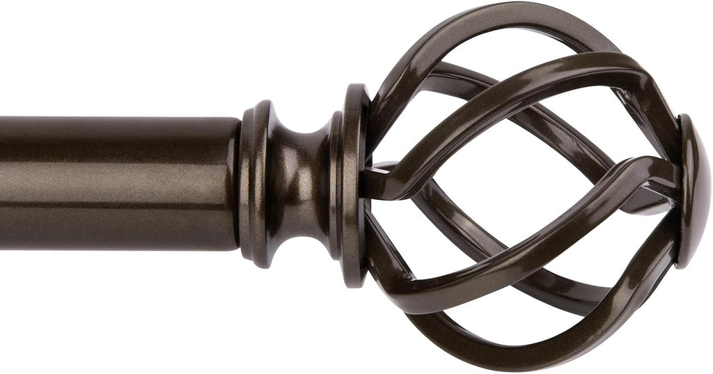 Barras KAMANINA Cortina Bronce Ventanas 1.8-3.7m 182.9-365.8cm Barra 2.5cm 81.3-365.8cm Decorativas Resistentes Monofásicas Extremo Jaula Retorcida