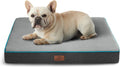 Cama para perros pequeños Bedsure de espuma viscoelástica - Camas ortopédicas para jaulas con funda extraíble y lavable y base antideslizante - Alfombrilla para mascotas con superficie de felpa de franela, color gris.