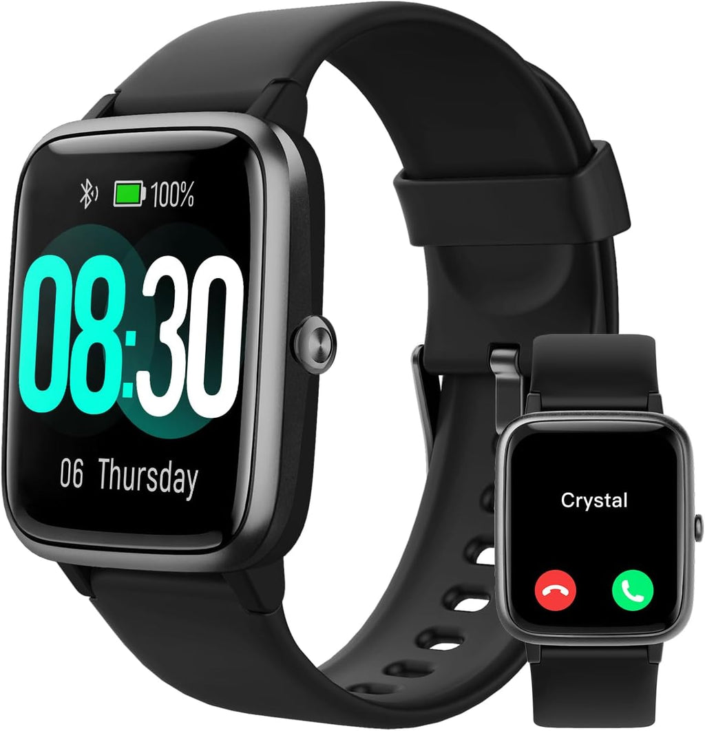 Relojes inteligentes GRV para hombres y mujeres, responden/realizan llamadas, reloj inteligente HD de 1,8" para iPhone y teléfonos Android, reloj deportivo con monitor de frecuencia cardíaca/sueño/estrés, contador de pasos y calorías, resistente al agua