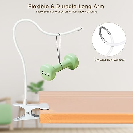 Soporte de clip para monitor de bebé HelloBaby HB6550/HB6560/HB6148/HB6240//HB66/HB6339, ANMEATE SM935E – Soporte de cámara de bebé con abrazadera ajustable, sin taladrar, montaje flexible para cunas, escritorios y estantes