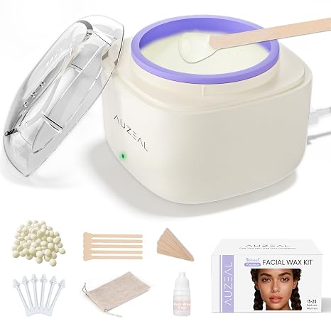 ⚠️ No incluye bolsa | Mini Kit de Cera Facial para Mujer, 26 Barras de Cera (3.53 oz), Calentamiento USB, Temperatura Constante, Piel Sensible, Uso en Casa y Viaje