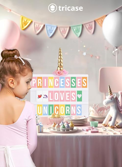 Caja de Luz Cinema Rosa — 312 Letras, Emojis y 3 Marcadores, Tablero LED Decorativo para Habitación y Regalo