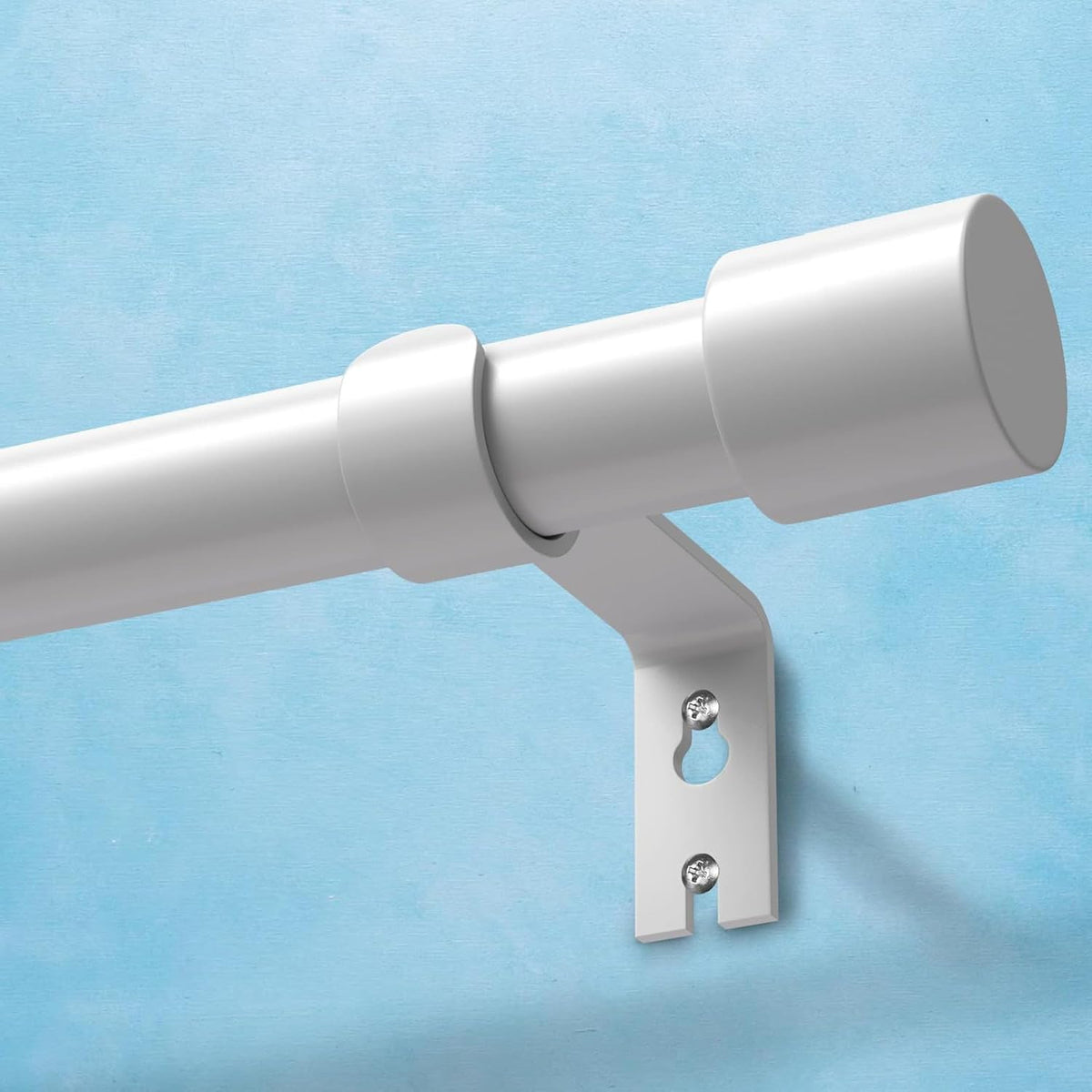 IFELS Cortineros de Uso Rudo para Ventanas 72 a 144 pulgadas | 1 pulgada, Blanco, para Exterior, Granja, Dormitorio y Sala, Ajustable y Facil Instalacion (30-150 pulgadas)