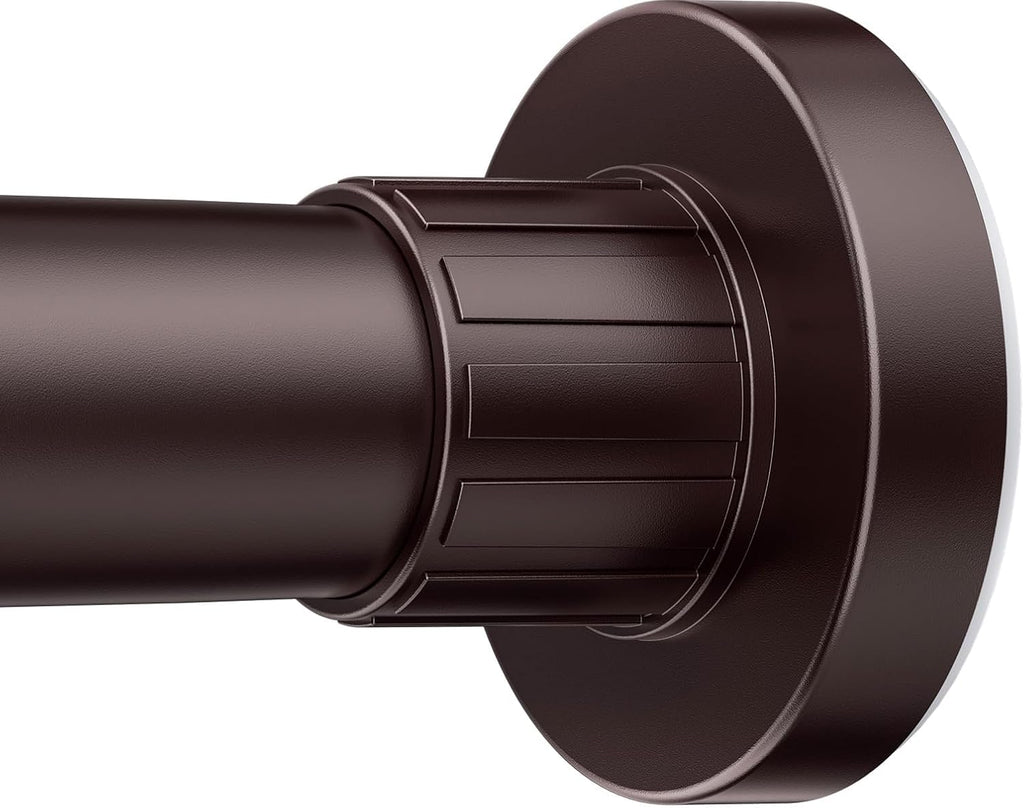 Barra de Cortina de Ducha Ausemku Ajustable 32-50" – Sin Perforar, Tensión a Resorte, Antideslizante, Antioxidante, Color Café