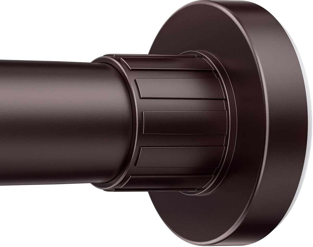 Barra de Cortina de Ducha Ausemku Ajustable 32-50" – Sin Perforar, Tensión a Resorte, Antideslizante, Antioxidante, Color Café