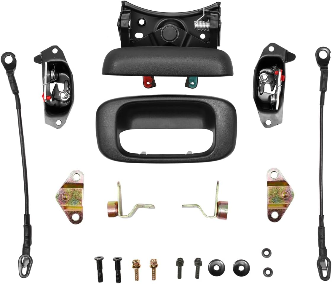 Tailgate Handle Latch Rebuild Kit, Compatible with 1999-2006 Chevy Silverado 1500 2500 3500, GMC Sierra, Replaces# 15997911 15921948 Rear Tail Gate Door Parts Gasket Bezel Lock Bolt Hinge Locking Set