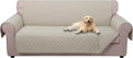 U-NICE HOME - Funda de sofá reversible para perros con correas elásticas, impermeable, protector de muebles para mascotas, funda de sofá de 3 plazas (beige) 