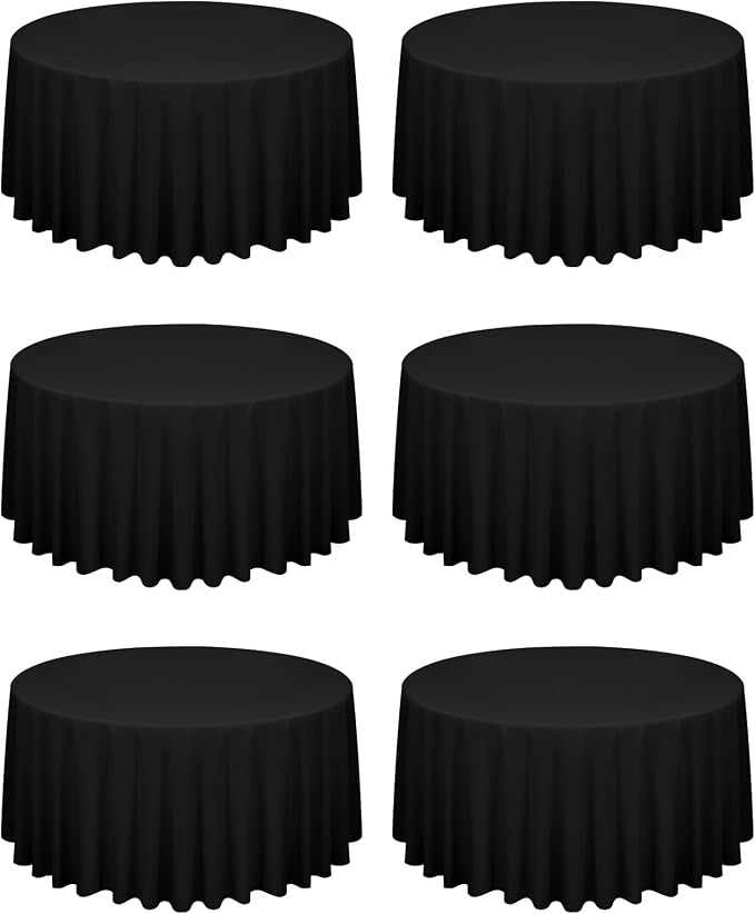 Paquete de 6 manteles redondos negros