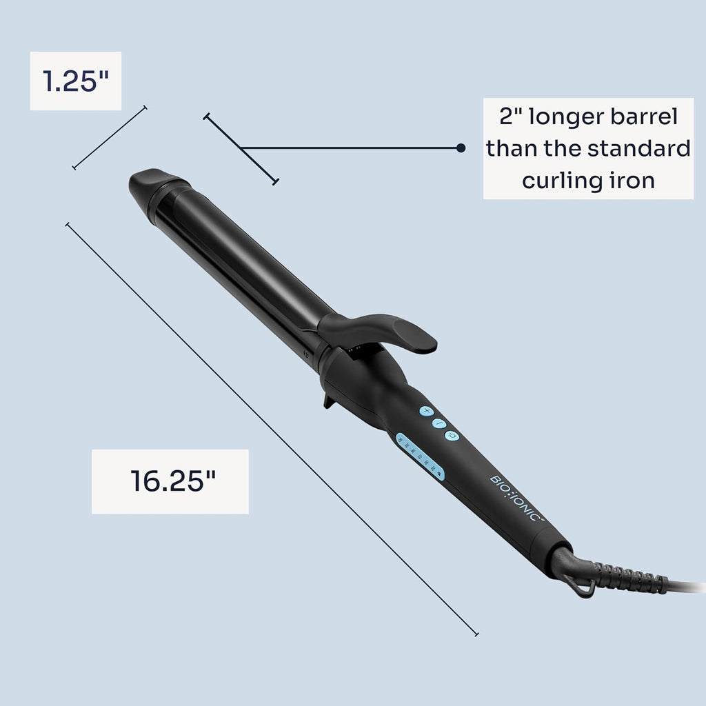 Bio Ionic Rizador de Cilindro Largo, Rizador de Pelo con Tecnología de Calor Húmedo y NanoIónico MX, Varita Rizador Versátil