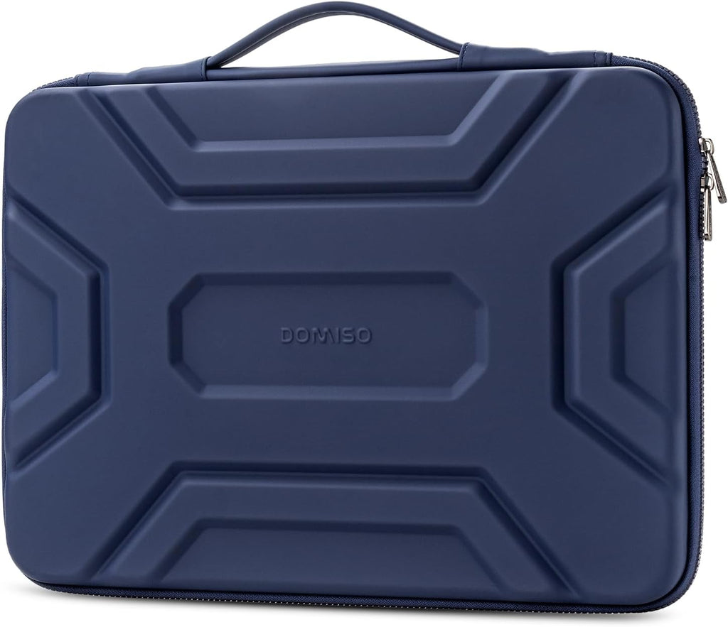 Funda para portátil DOMISO de 14 pulgadas con asa, resistente a golpes e impermeable, de EVA, funda protectora rígida para portátiles HP, Dell, Asus y Lenovo de 14", color azul oscuro.