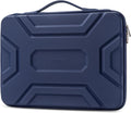 Funda para portátil DOMISO de 14 pulgadas con asa, resistente a golpes e impermeable, de EVA, funda protectora rígida para portátiles HP, Dell, Asus y Lenovo de 14", color azul oscuro.