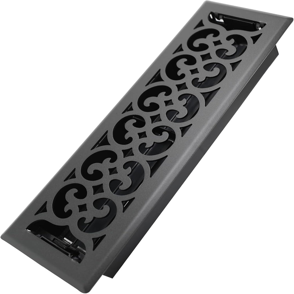 Howeall Rejilla de Suelo Transitable 4x14" con Palanca de Ajuste – Diseño Charlotte, Negro Mate