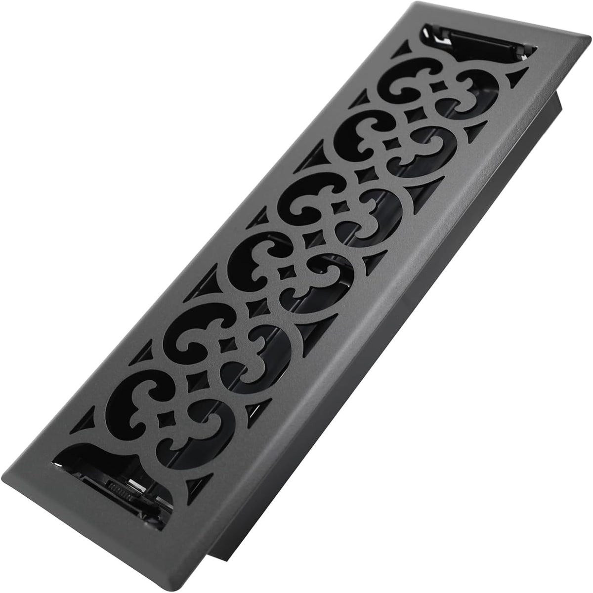 Howeall Rejilla de Suelo Transitable 4x14" con Palanca de Ajuste – Diseño Charlotte, Negro Mate