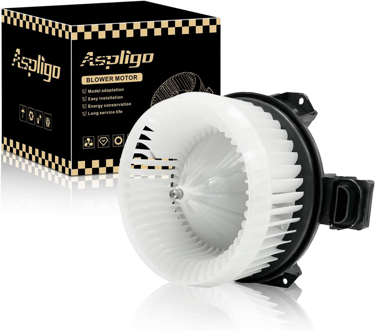 Aspligo 700203 Motor del ventilador del calefactor del aire acondicionado delantero compatible con Jeep Wrangler Compass Patriot, Acura TSX TL RDX, Chrysler 200 Sebring, Buick Lucerne, Dodge Avenger, Honda Accord y Ram 1500.