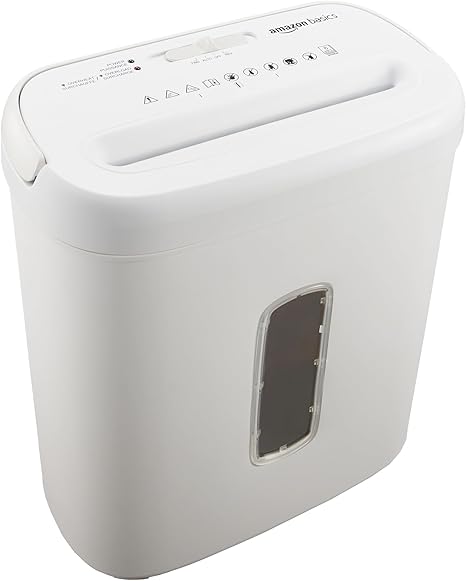 Destructora de Papel Basics Cross Cut – 8 Hojas, Corte Cruzado, Destruye Tarjetas de Crédito, Blanco