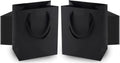 MOXARYSU Bolsas de regalo negras con asas: 8 x 5 x 10 pulgadas, 100 bolsas de papel negras a granel para fiestas, compras, cumpleaños, bodas (M, 100)