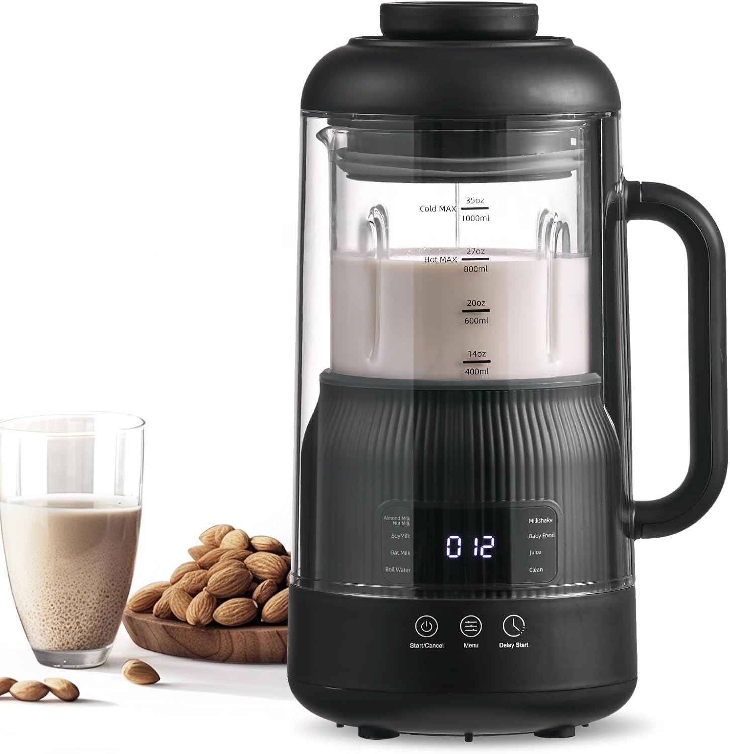 ROPPLIFE 8 in 1 Nut Milk Maker Machine,35oz Automatic for Almond Milk,Oat Milk,Soy Milk,with Self-Cleaning,12H Delay Start,Quiet Blender for Plant-Based Milk