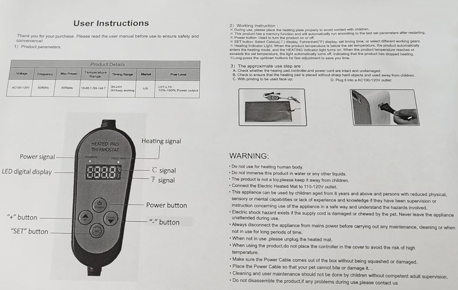 Manta de Calentamiento para Probador de Pan con Protector Térmico, Probador de Masa para Masa Ácida - para Hacer Pan, Horneado, Cálido