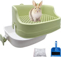 Tfwadmx Arenero para conejos, arenero para entrenamiento de conejos, arenero de esquina para cobayas, baño para animales pequeños para hurones, chinchillas y galesaurios (verde)