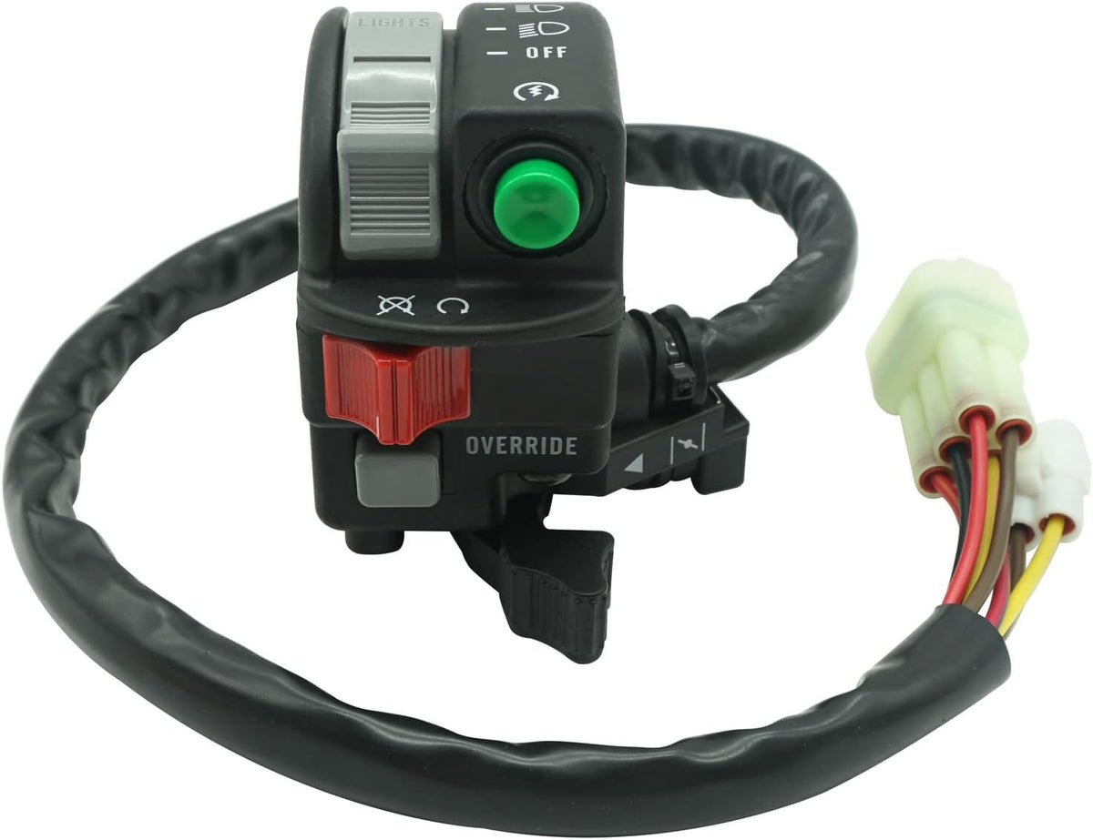 Interruptor de Manillar Izquierdo M MATI | Start/Stop y Override de Faro | Para Kawasaki Brute Force 650/750 y Prairie 650/700 | 46091-1847