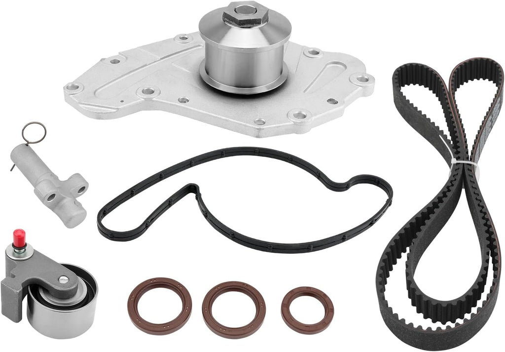 Engine Timing Belt Kit with Water Pump, Compatible with 05-11 3.5L/4.0L Avenger Challenger Charger Journey Magnum Nitro Chrysler 300 Pacifica Sebring Town Country & Routan, Replace# TCKWP295B