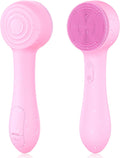 Cepillo de limpieza facial de silicona, impermeable, recargable, exfoliante, masajeador para hombres y mujeres. Limpia poros profundos, exfolia y elimina puntos negros. Cepillo eléctrico (rosa). 
