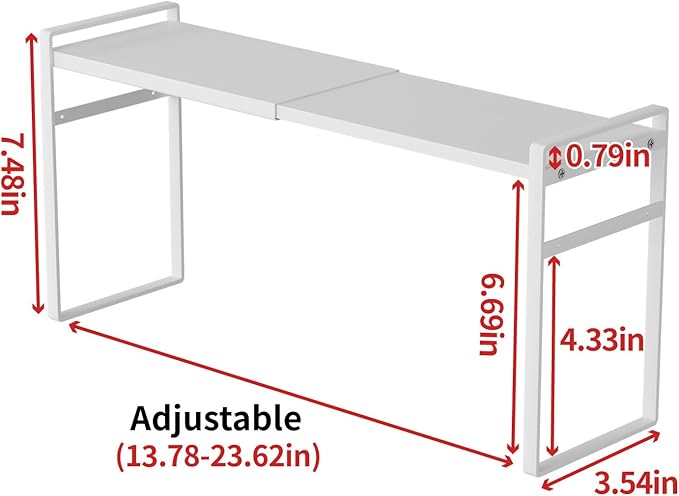 1 organizador de botiquín, caja de almacenamiento elástica para baño, armarios de espejo apilables, tocador, estante pequeño y estrecho, bandejas delgadas (blanco, normal)