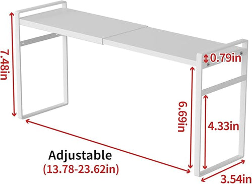 1 organizador de botiquín, caja de almacenamiento elástica para baño, armarios de espejo apilables, tocador, estante pequeño y estrecho, bandejas delgadas (blanco, normal)