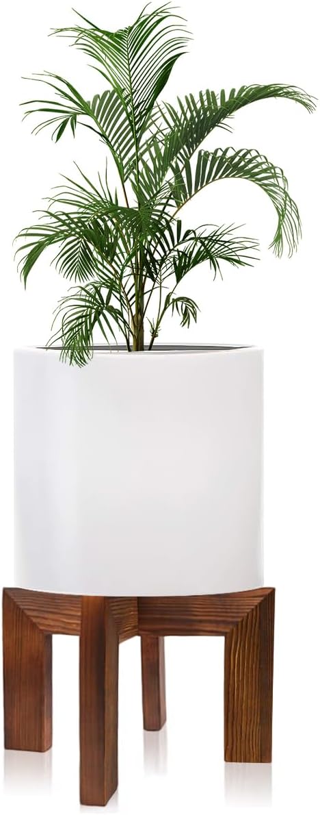 Soporte de madera para plantas para interiores y exteriores, soporte para macetas de gran tamaño, soporte resistente y estable, se adapta a la mayoría de macetas de tamaño en la habitación