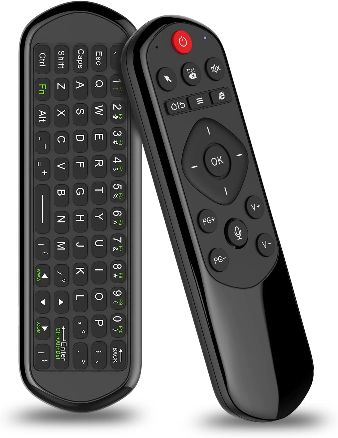iPazzPort Teclado Aereo Universal para TV | Air Mouse Bluetooth y 2.4G con Entrada de Voz | Control QWERTY para Smart TV, Android Box y PC | Aprendizaje IR