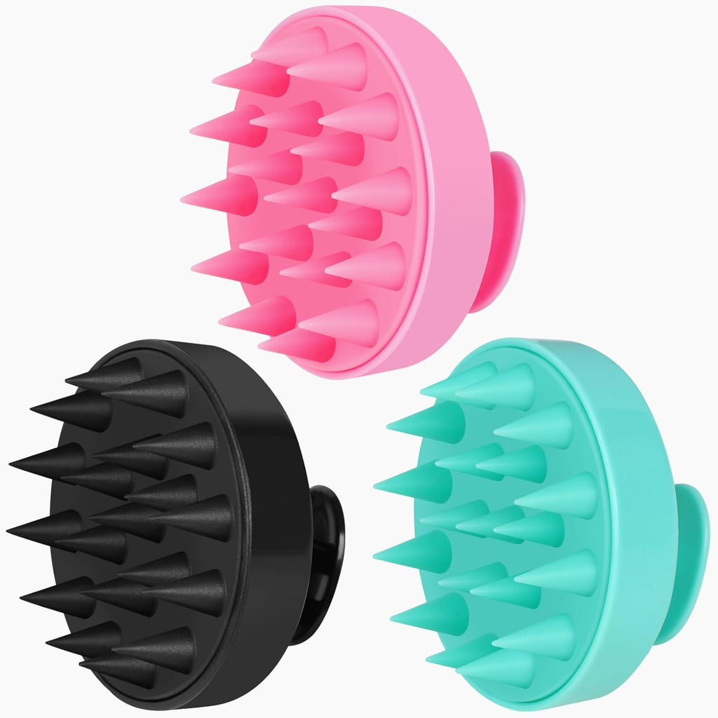 Masajeador de Cuero Cabelludo Oligei 3 Pack — Cepillo de Silicona para Crecimiento Capilar