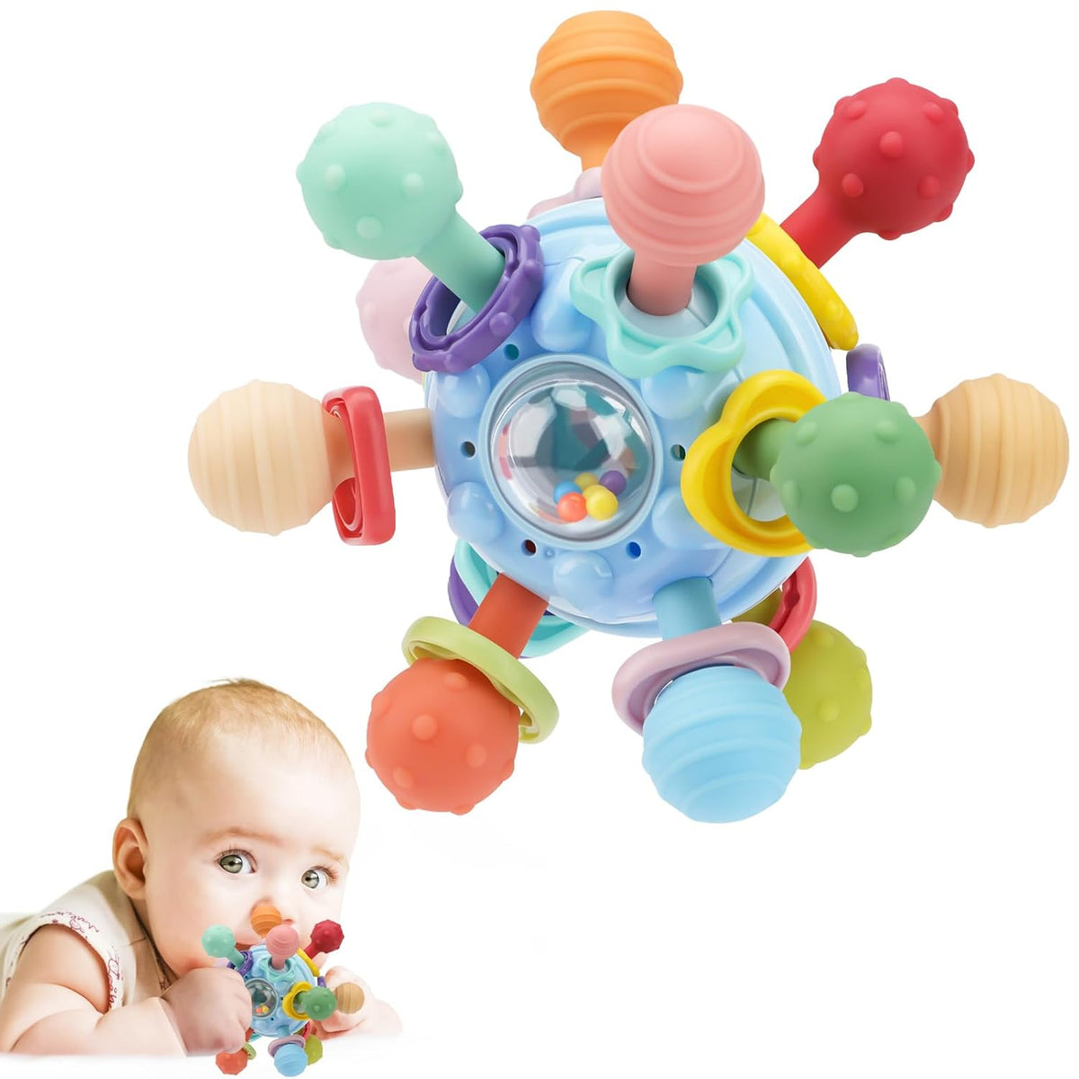 Juguetes Sensoriales Montessori para Bebés 0-18 Meses – Mordedores de Desarrollo y Aprendizaje