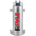 Condensador de potencia digital Pyle de 6,0 Faradios - Accesorio de audio para automóvil de alto rendimiento con pantalla digital azul, indicador de voltaje, protección contra sobretensión y accesorios de montaje. DC 12-24V