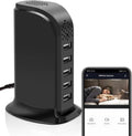 lo.baby.ve Hidden Camera Charger, 1080P WiFi Security Portable Spy Camera, Mini Nanny Cam with Loop Working for Indoor Surveillance up to 128GB SD Card (Not Included)
