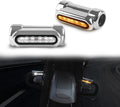 Luces de barra de carretera con intermitentes integrados, compatibles con barras de protección de 1.25", luz LED cromada para barra de protección con luz diurna blanca e intermitente ámbar para Harley Street Glide 2024-2026