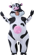 Disfraz Inflable de Vaca JOYBRO para Adulto | Traje de Aire para Hombres y Mujeres | Ideal para Halloween, Navidad, Carnaval y Fiestas Temáticas | Talla Única 160-190 cm