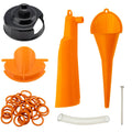 Kit de cambio de aceite compatible con Harley, llave para tapa de filtro, herramienta para llenado del cárter, embudo para aceite de cárter primario, herramienta antigoteo para filtro de aceite, 30 juntas tóricas para tapón de drenaje.
