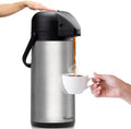 Jarra de café para mantener las bebidas calientes - Dispensador de café Airpot de 3 litros (102 oz) con bomba - Dispensador de bebidas calientes de acero inoxidable con aislamiento térmico para fiestas - Jarra térmica para bebidas calientes como agua
