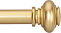 Barras para cortinas SIMEWIN Gold para ventanas de 28 a 48 pulgadas, ajustables, decorativas, de 1 pulgada de diámetro, juego de barras para cortinas individuales con remates clásicos, acabado dorado.