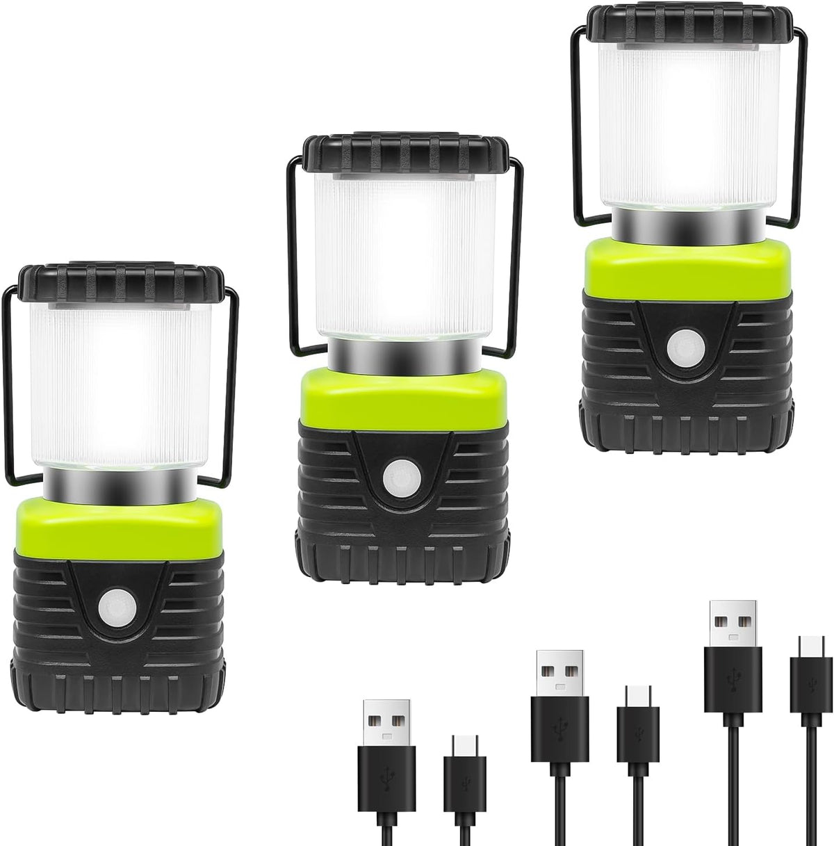 ADVERTENCIA 1 DE LAS LUCES ESTA DEFECTUOSA. Jarxin 3 Faroles de Camping LED Recargables 1000LM | Power Bank 4500mAh | IP44 Impermeable | Linterna para Huracanes Emergencias y Senderismo