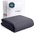 YnM, manta con peso para adultos, compartimentos más pequeños con perlas de vidrio, para dos personas (240 a 390 libras), tamaño queen/king, 88 x 104 pulgadas, 40 libras, gris oscuro