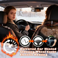 Heated Steering Wheel Cover, 2026 New 14.5-15.5" Car Steering Wheel Cover Warmer, 12V Fast Heating Steering Wheel Warmer for Vehicles, Trucks, SUVs Black