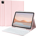 Funda TQQ con teclado para iPad Air de 13 pulgadas (M4/M3/M2, 2026/2025/2024) y Pro de 12,9 pulgadas. Funda con teclado para iPad Pro de 12,9 pulgadas (6.ª/5.ª generación) con portalápices para iPad Air de 13 pulgadas (2026) (rosa). 