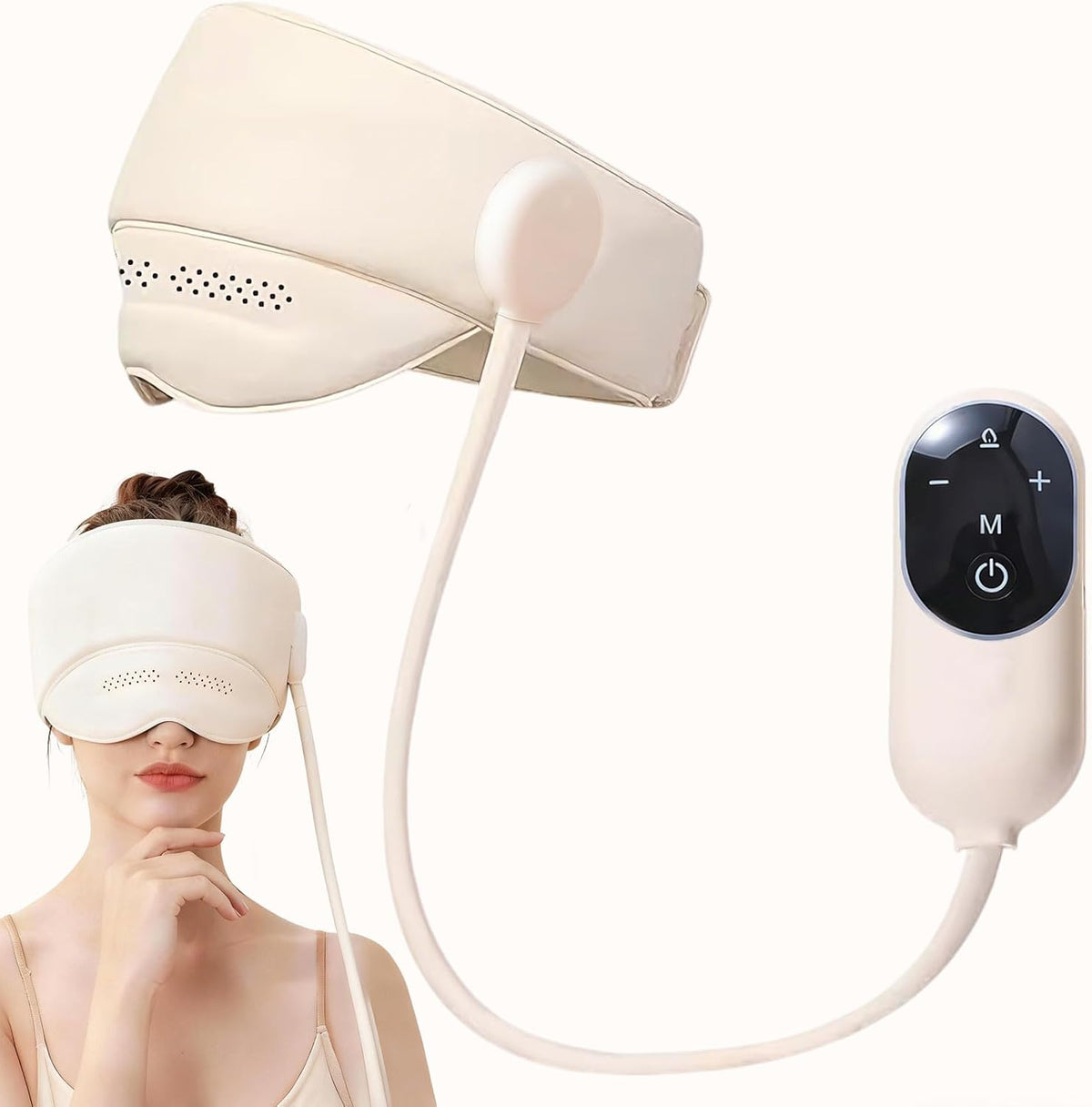 Masajeador de Cabeza y Ojos CXGRISE con Calor – Relajación de Frente, Sien y Cuero Cabelludo