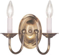 Aplique de Pared Livex Lighting 4152-01 Home Basics | 2 Luces | Latón Antiguo | Iluminación Interior | 1 Unidad