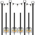USADO-Pack x4 Postes de Luz Exterior AILBTON 3 Metros – Soportes de Metal para Cerca, Terraza, Patio y Jardín