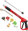 Pistola CHAVOR Mejorada para Hidrolavadora con Lanza de Extension | Conexion M22 | Varilla Curva 7 pulgadas a 30 Grados | 5 Boquillas | 5000 PSI | 47 pulgadas