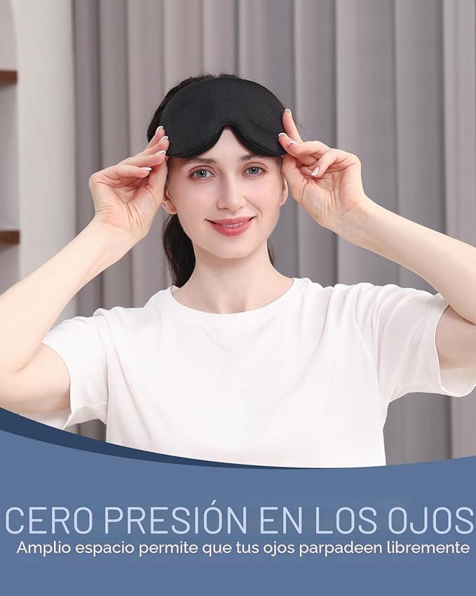 Máscara de dormir de lujo MZOO para hombres y mujeres que duermen de lado, máscara de dormir 3D sin presión en los ojos, máscara de noche con bloqueo de luz y diseño patentado, suave cubierta