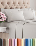 Juego de sábanas King de 6 piezas - Cómodo, transpirable y fresco - Ropa de cama de lujo de hotel para mujeres, hombres, niños, adolescentes y niños - 1 sábana encimera - Gris francés